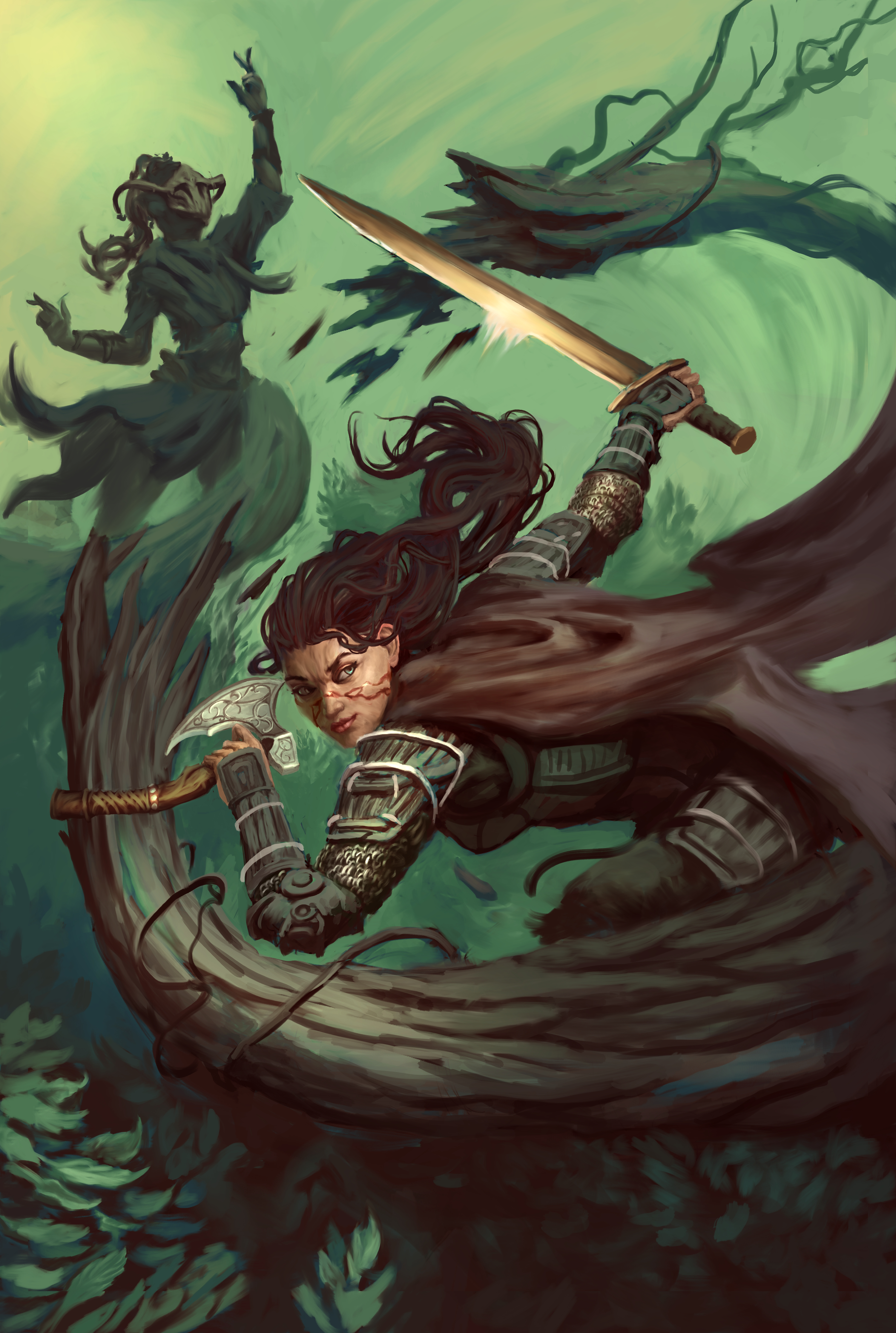 Lost Flowers original cover with Tamreth fighting Kamira